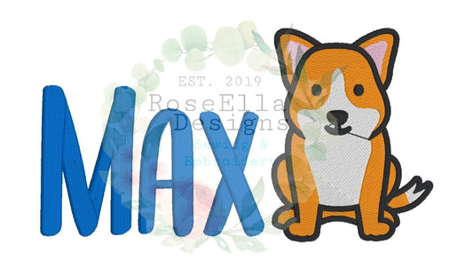 Personalised Embroidered Corgi Bath Towel