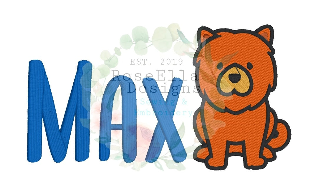 Personalised Embroidered Chow Chow Bath Towel