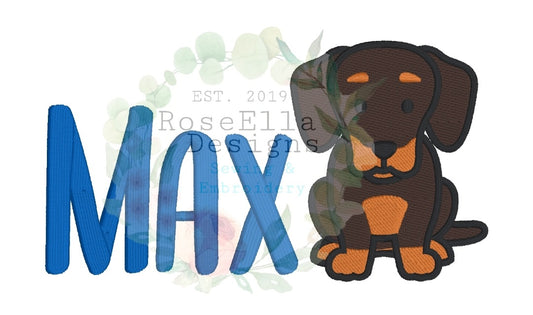 Personalised Embroidered Dachshund Bath Towel