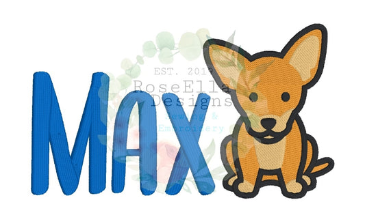 Personalised Embroidered Chihuahua / Foxy Bath Towel