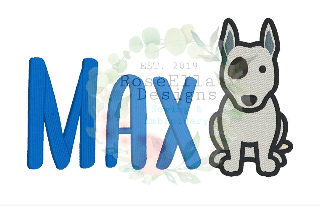 Personalised Embroidered Bull Terrier Bath Towel