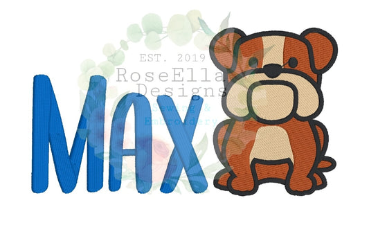 Personalised Embroidered British Bulldog Bath Towel