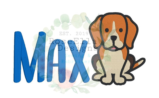 Personalised Embroidered Beagle Bath Towel