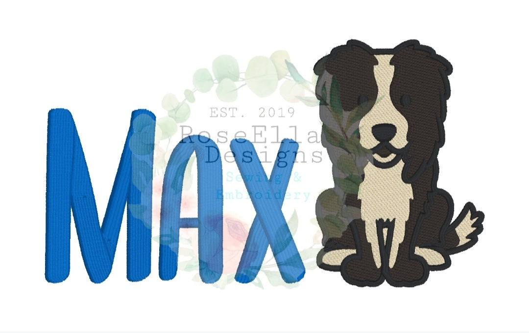 Personalised Embroidered Boarder Collie Bath Towel