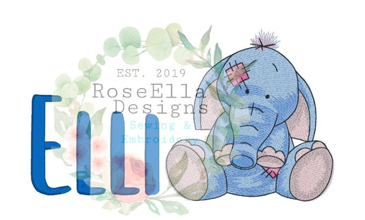 Personalised Embroidered Elephant Bath Towel (4 Design Colour Options)
