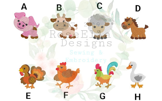 Personalised Embroidered Farm Animals Bath Towel (8 Design Options)