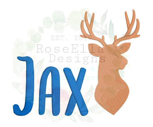 Personalised Embroidered Deer Head Bath Towel