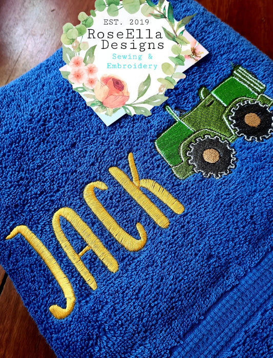 Personalised Embroidered Jeep Bath Towel