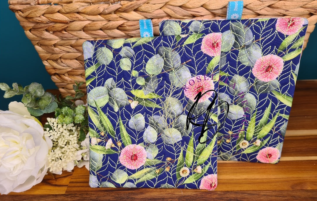Quilted Eucalyptus Potholder / Trivet