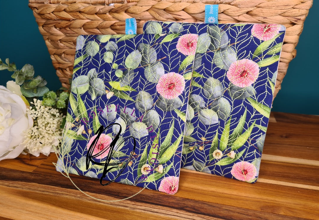 Quilted Eucalyptus Potholder / Trivet