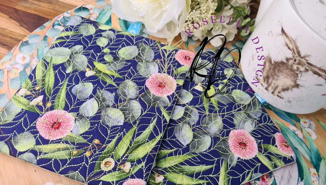 Quilted Eucalyptus Potholder / Trivet