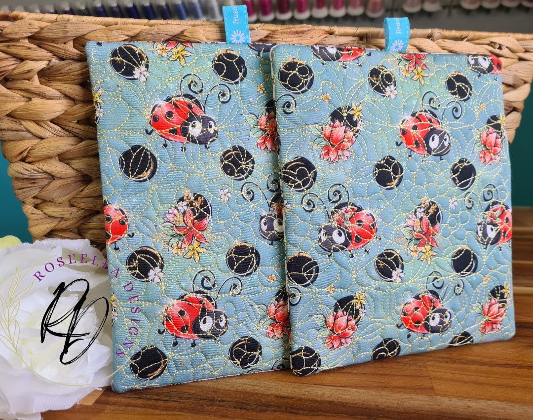 Ladybug Quilted Potholder / Trivet