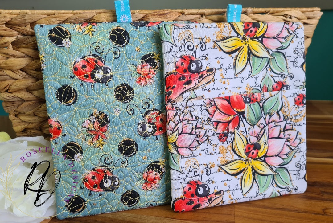 Ladybug Quilted Potholder / Trivet